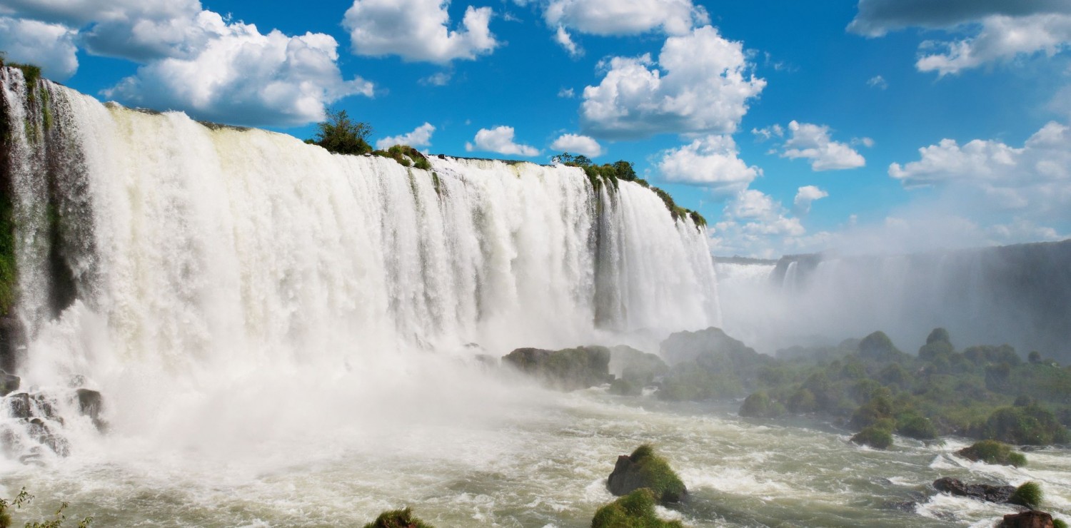 Mist coming from Iguazu falls, Brazil.