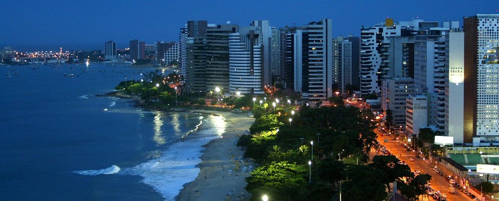 The coast of Fortaleza, capital of Ceará in Brazil. 