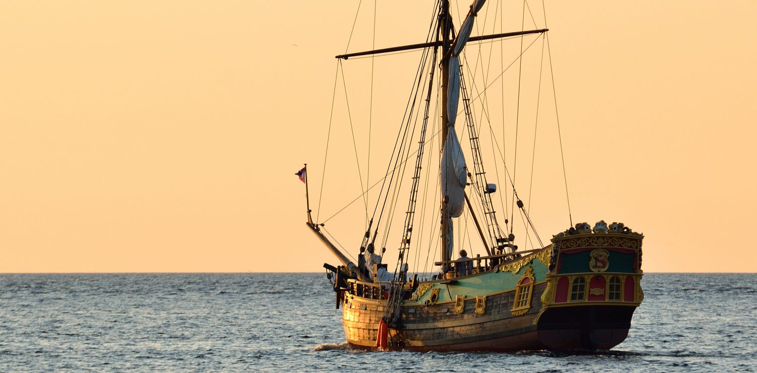 A colonial Portuguese ship at Sea.