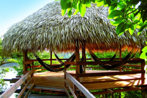 A beautiful sunny day at Juma lodge with the hammocks swimming in the wind. 