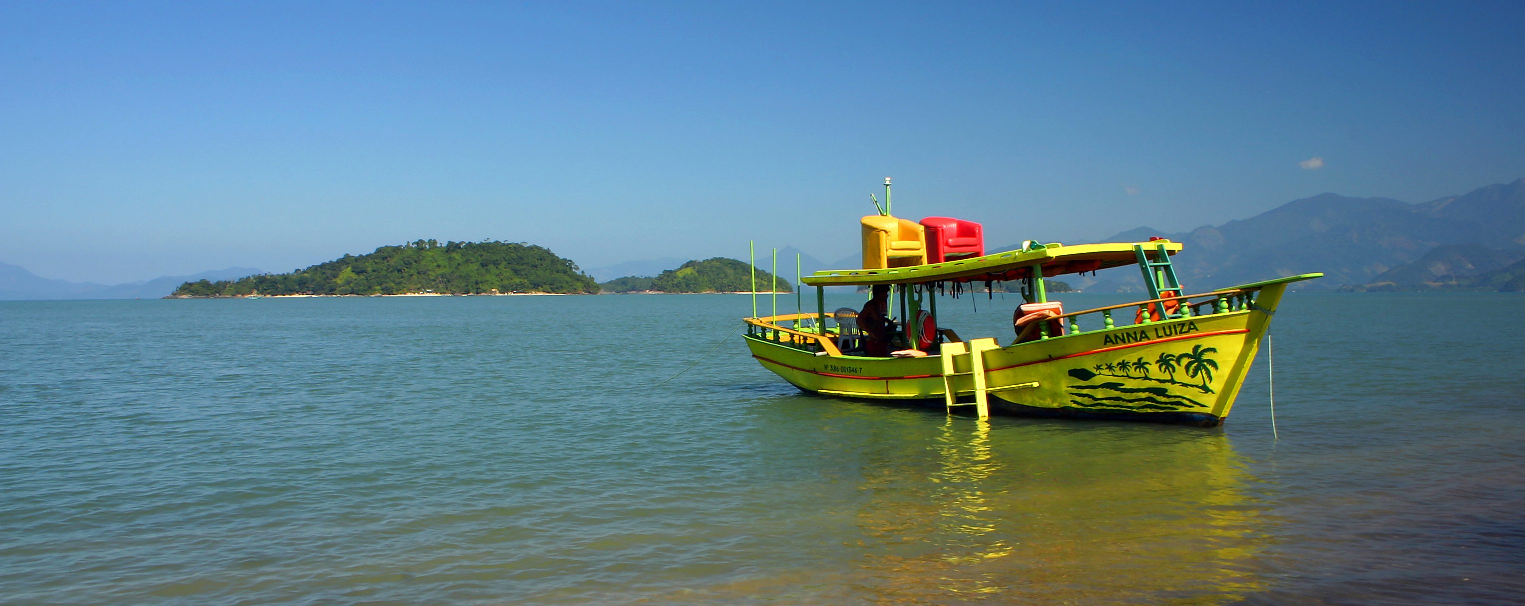 Ilha Grande, one of the boats docked up on the beach. 