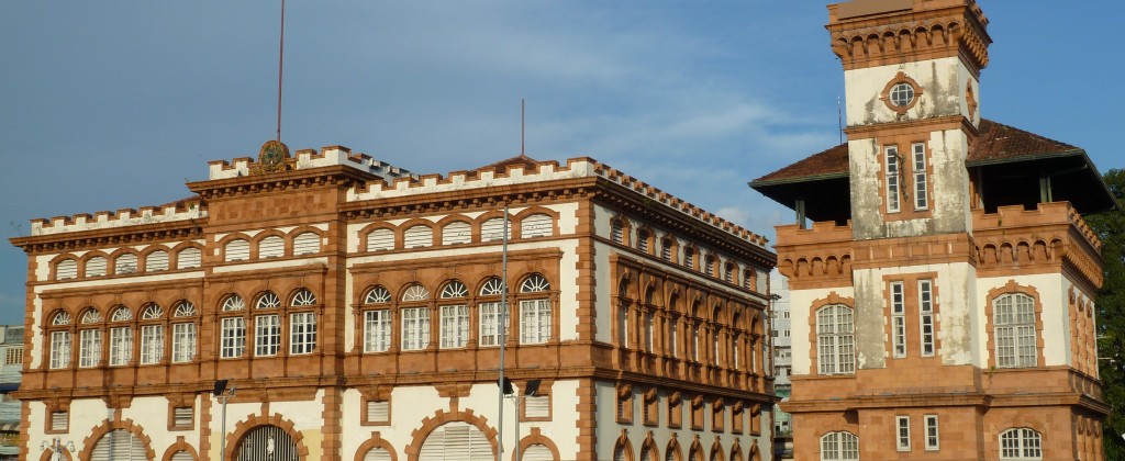 Some of the beautiful buildings of Manaus, built in the prosperous rubber era. 