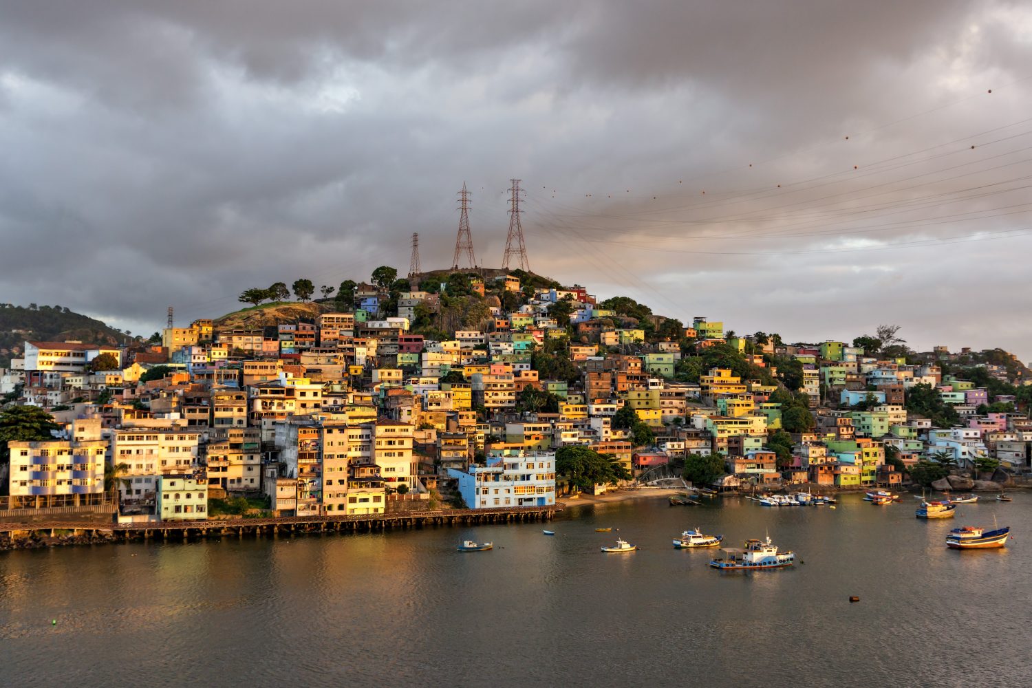 The colourful houses of the city of Manaus. 