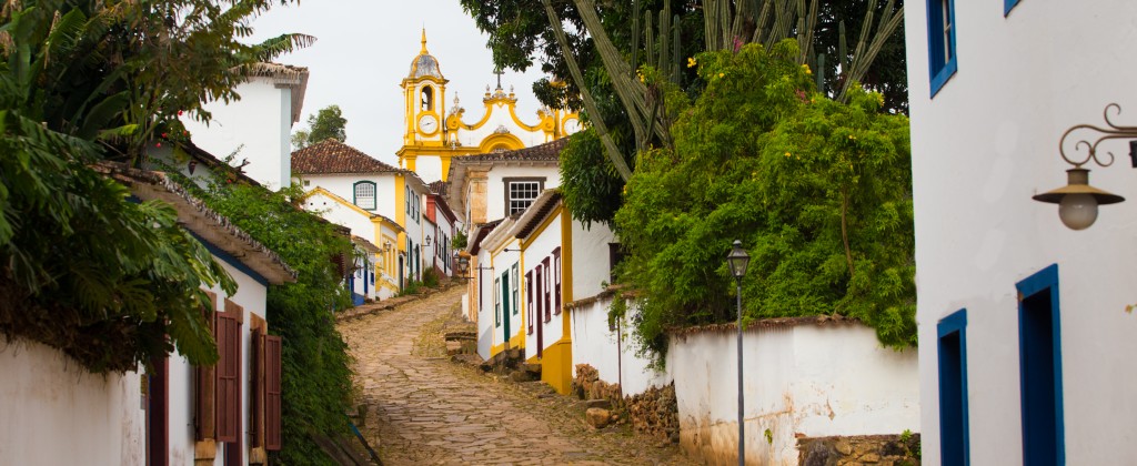 Minas Gerais, a typical colonial street in Brazil. 