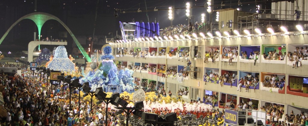 A packed sambadrome in Rio de Janeiro. 