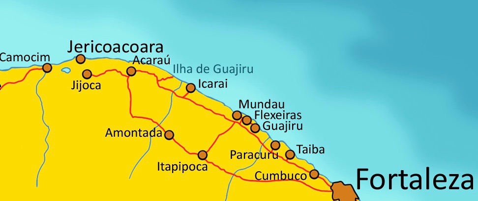 map Fortaleza-Jericoacoara