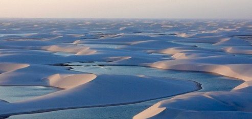 An aerial view of Lençois Maranheses. 