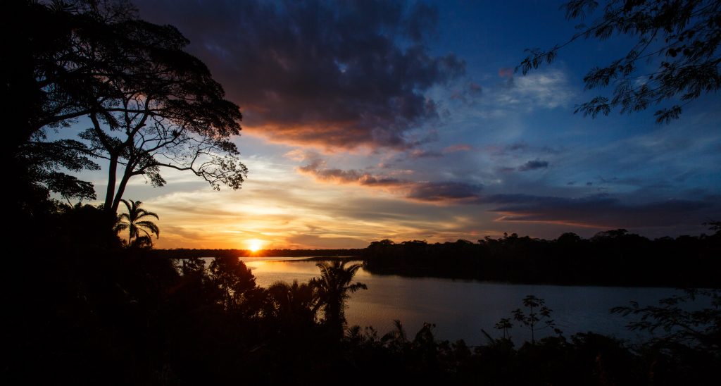 Sunset over the Amazon river, something to really look forward to on your Rio Negro cruise!