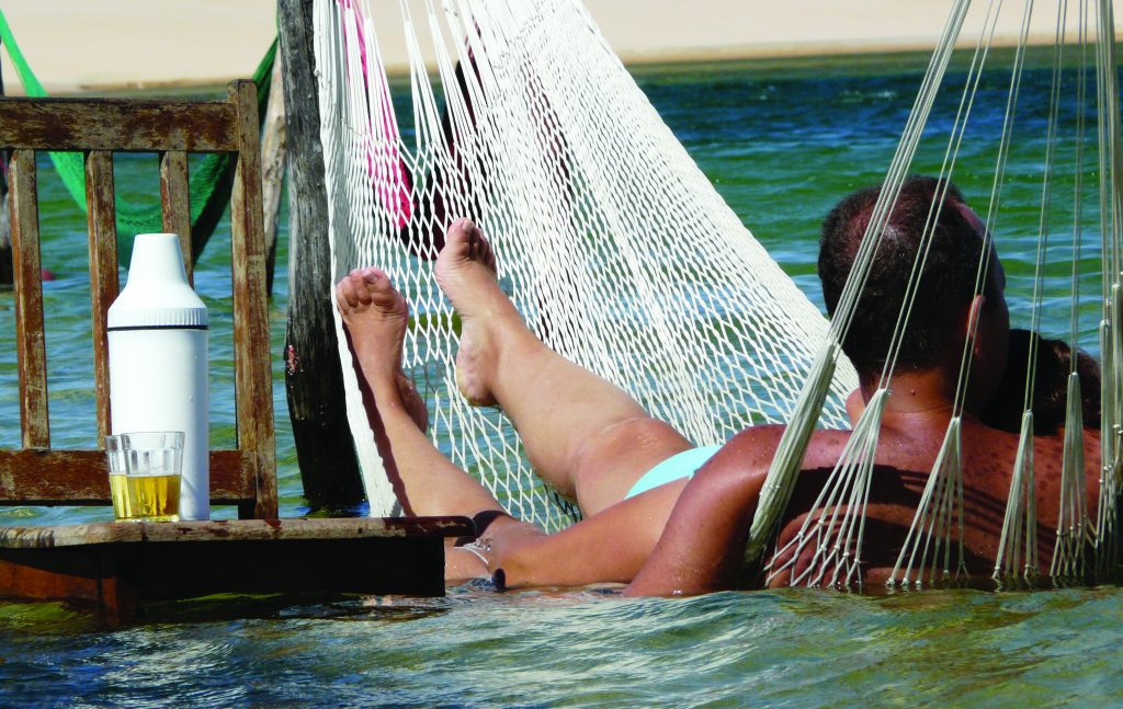 Relax in a hammock on the water in Jericoacoara.
