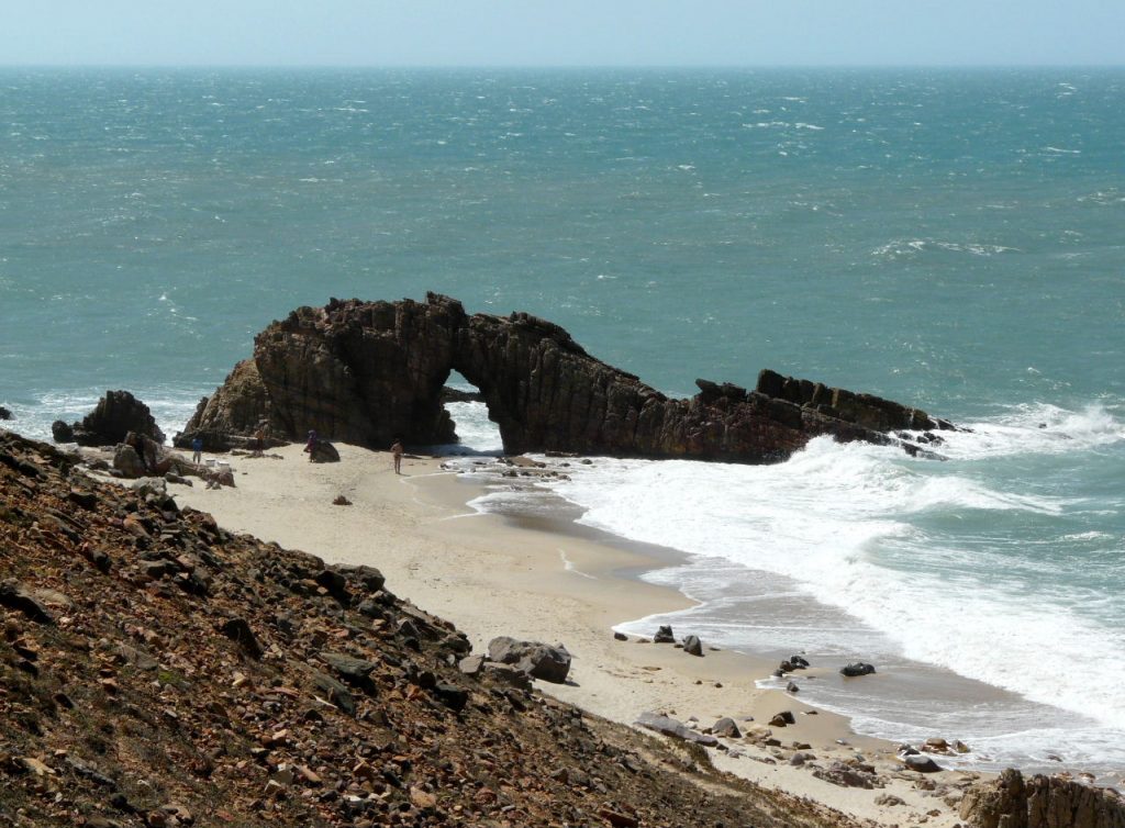 The pierced rock in Jericoacoara. 