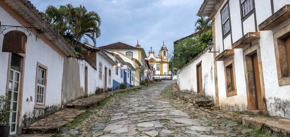 A point of view shot looking up the road in Minas Gerais.