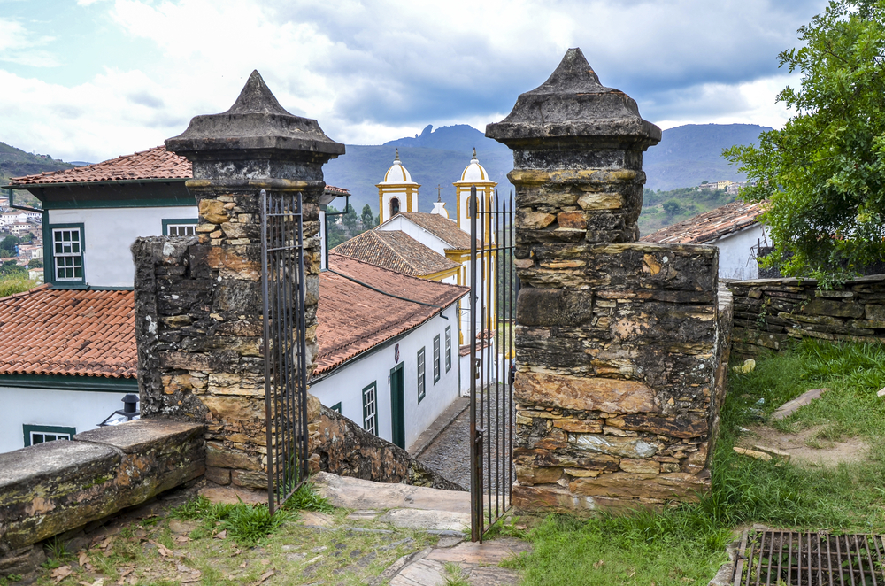 An open gate at ouro preto in Minas Gerais.