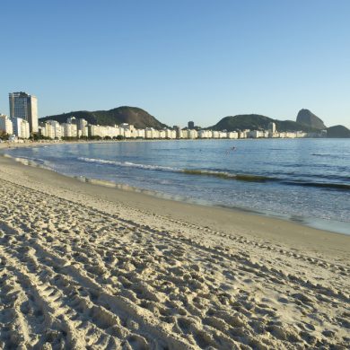 Tracks on Copacabana beach.