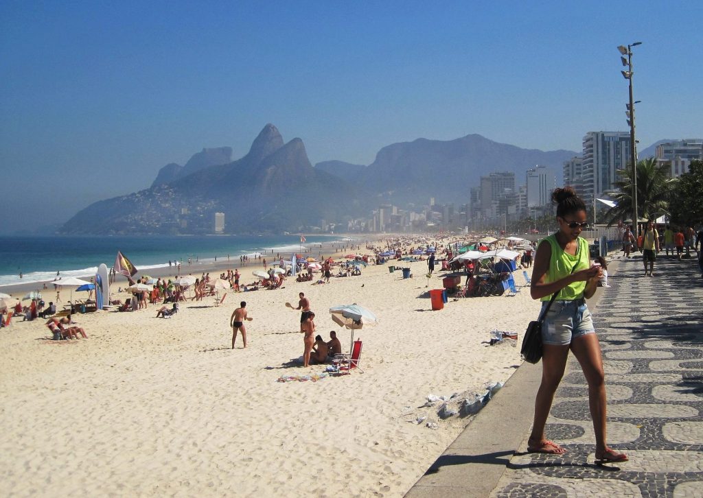 Copacabana beach on a sunny day. 