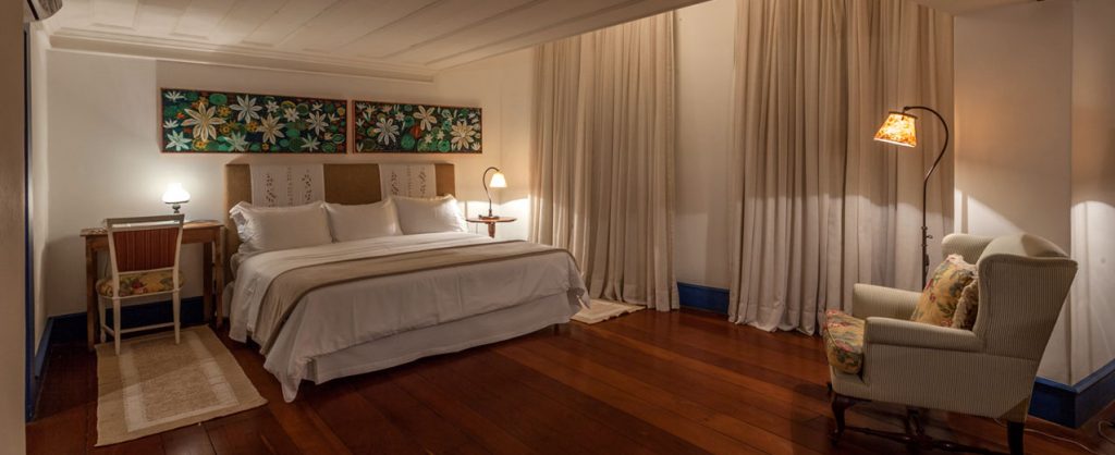 Spacious bedroom in Pousada do Rosario in Ouro Preto. 