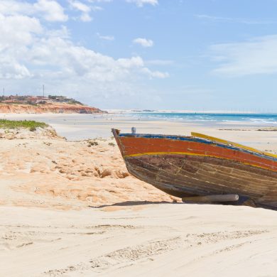 Nordeste barque devant la plage de Canoa Quebrada