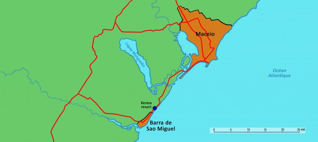 Maceió on the map.
