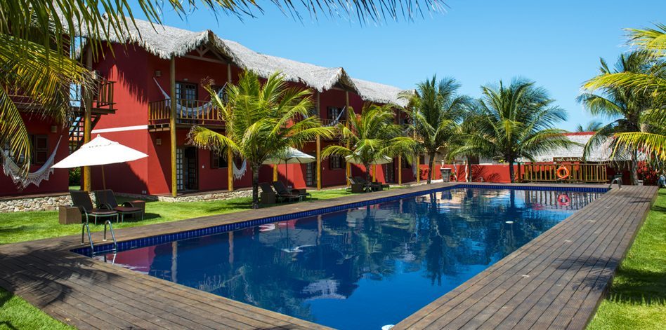 Long beach pool in Canoa Quebrada. 