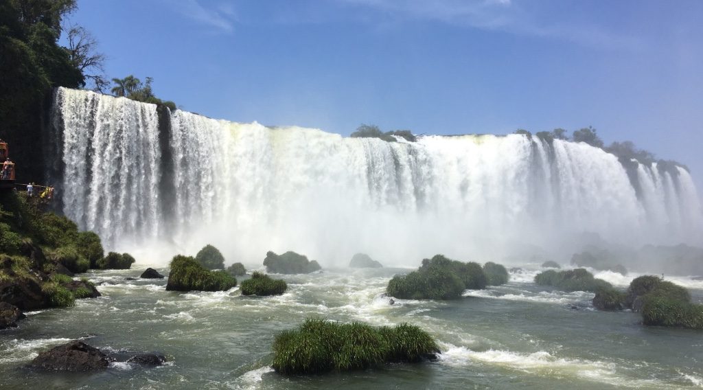 Landscape view of the mighty Iguaçu falls.