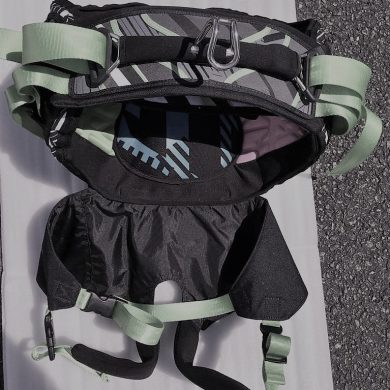 Close up shot of a kitesurf harness.