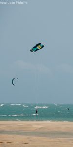 Long distance shot of kites in Cumbuco.