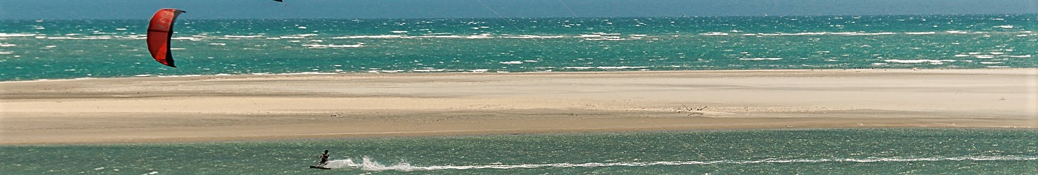 A panoramic shot of a lagoon in Brazil, ideal for kitesurf.