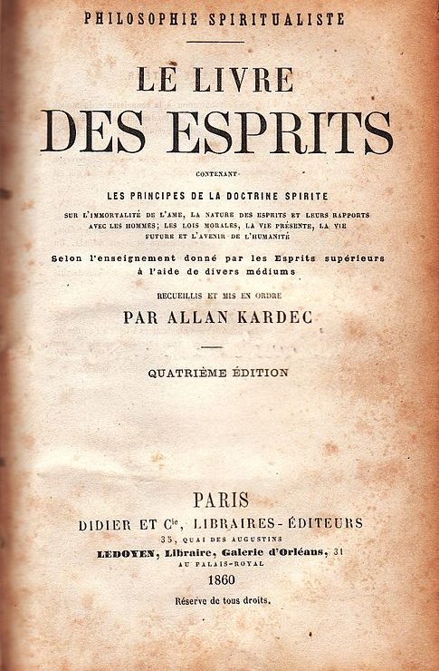 couverture du livre des esprit d'Alan Kardec