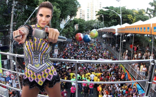 Famous Axe singer Ivete Sangalo performs at Carnaval in Salvador.