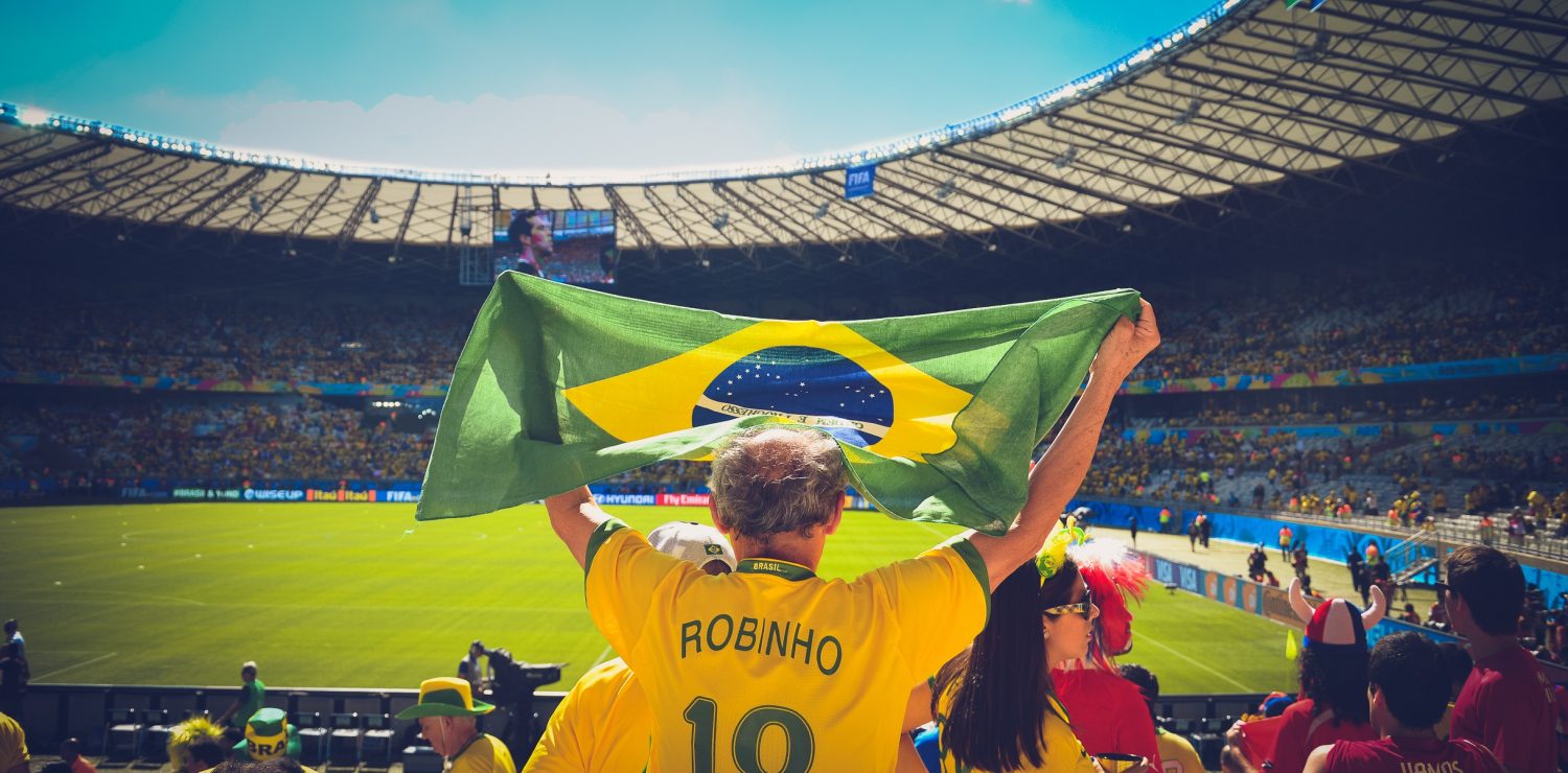 Brazilian supporter in the Maracana stadium.