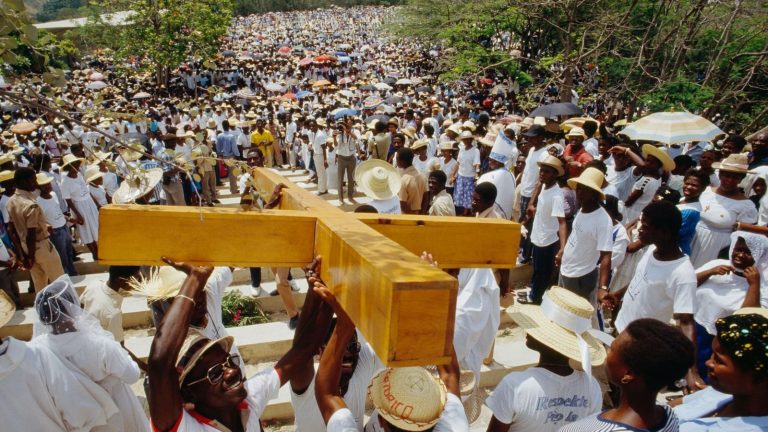 A religious celebration of Easter in Brazil 